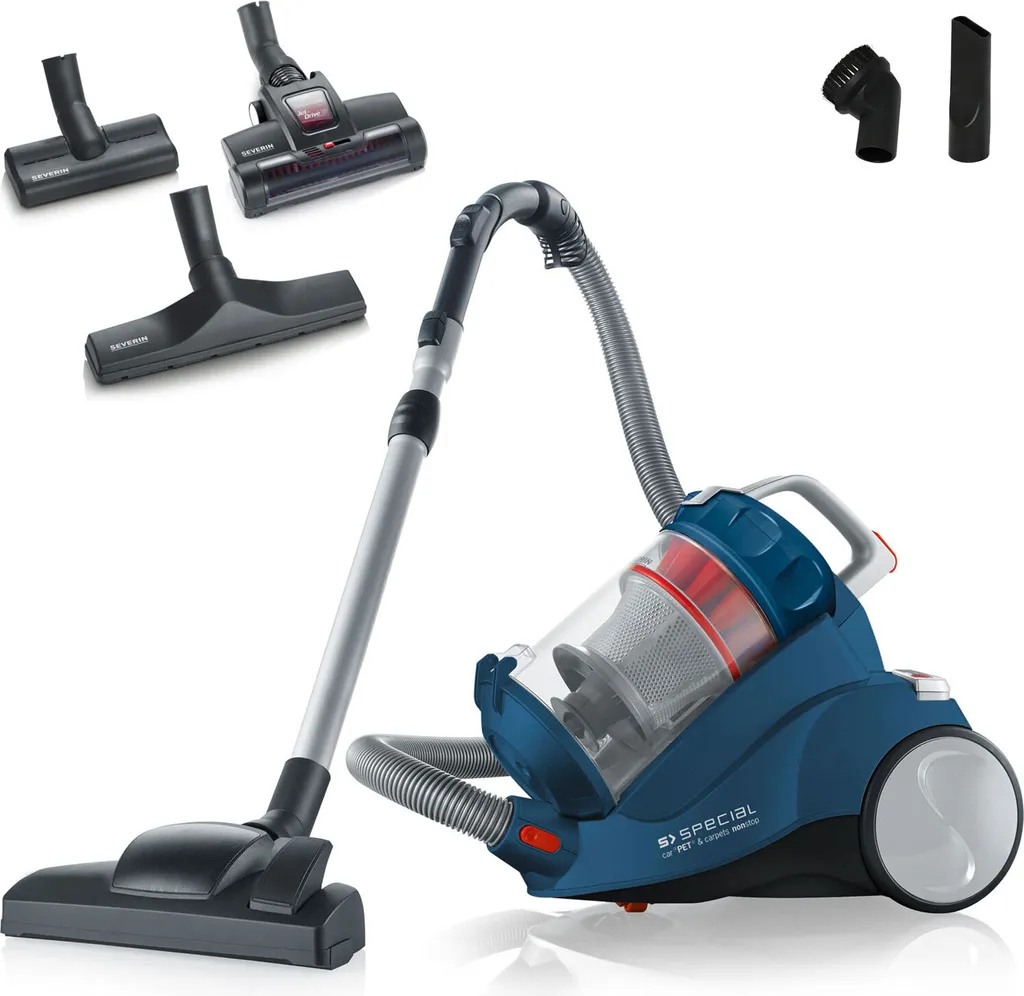 Severin MY 7119 S'SPECIAL CarPET & Carpets Nonstop Mutli-Cyclone Bodenstaubsauger Beutellos, HEPA14 Filter, XXL-Polsterdüse, XL-Parkettdüse, Turbobürste, 750 Watt 5 Severin MY 7119 S'SPECIAL CarPET & Carpets Nonstop Mutli-Cyclone Bodenstaubsauger Beutellos, HEPA14 Filter, XXL-Polsterdüse, XL-Parkettdüse, Turbobürste, 750 Watt – Bild 3