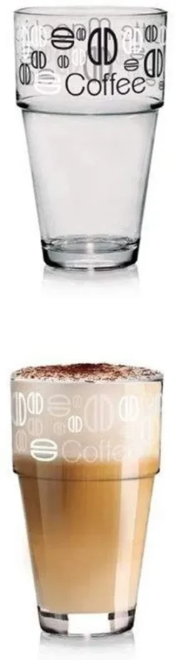 Latte-Macchiato Glas, Glas-Becher Mit Aufdruck, Spülmaschinengeeignete Kaffee-Gläser, 6er Set, Von James Premium® -Haushaltswaren Store 1dcc422082f5c3bc7a3b9cba648b6504