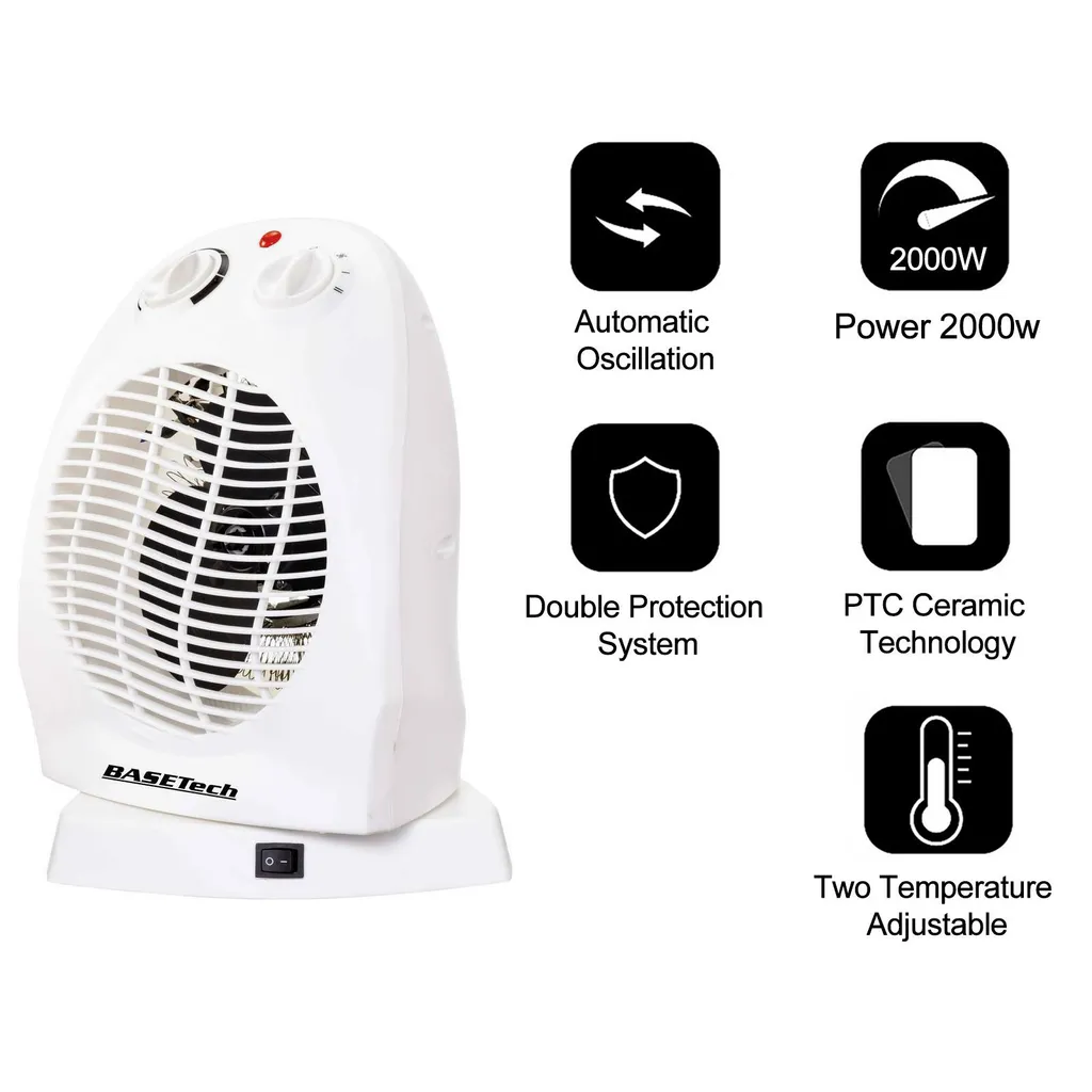 Heizlüfter 3in1 Funktion Mit Schwenkfunktion Oszillierend Tischventilator 2000W 4 Heizlüfter 3in1 Funktion Mit Schwenkfunktion Oszillierend Tischventilator 2000W – Bild 2