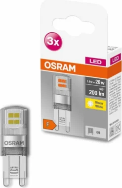 OSRAM BASE LED Lampe PIN, Pinlampe Mit G9 Sockel, 1,90W, Ersatz Für 20W-Glühbirne, Klar, Warmweiss (2700K), 3er-Pack -Haushaltswaren Store 1e69709736d810fa04b146a4fc376e9b