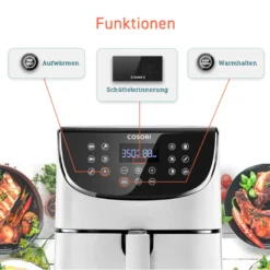 Cosori Premium 5,5-Liter Heißluftfritteuse Mit Spießgestell, Schwarz -Haushaltswaren Store 1ea34a746a22a923389a5815ef7676cd
