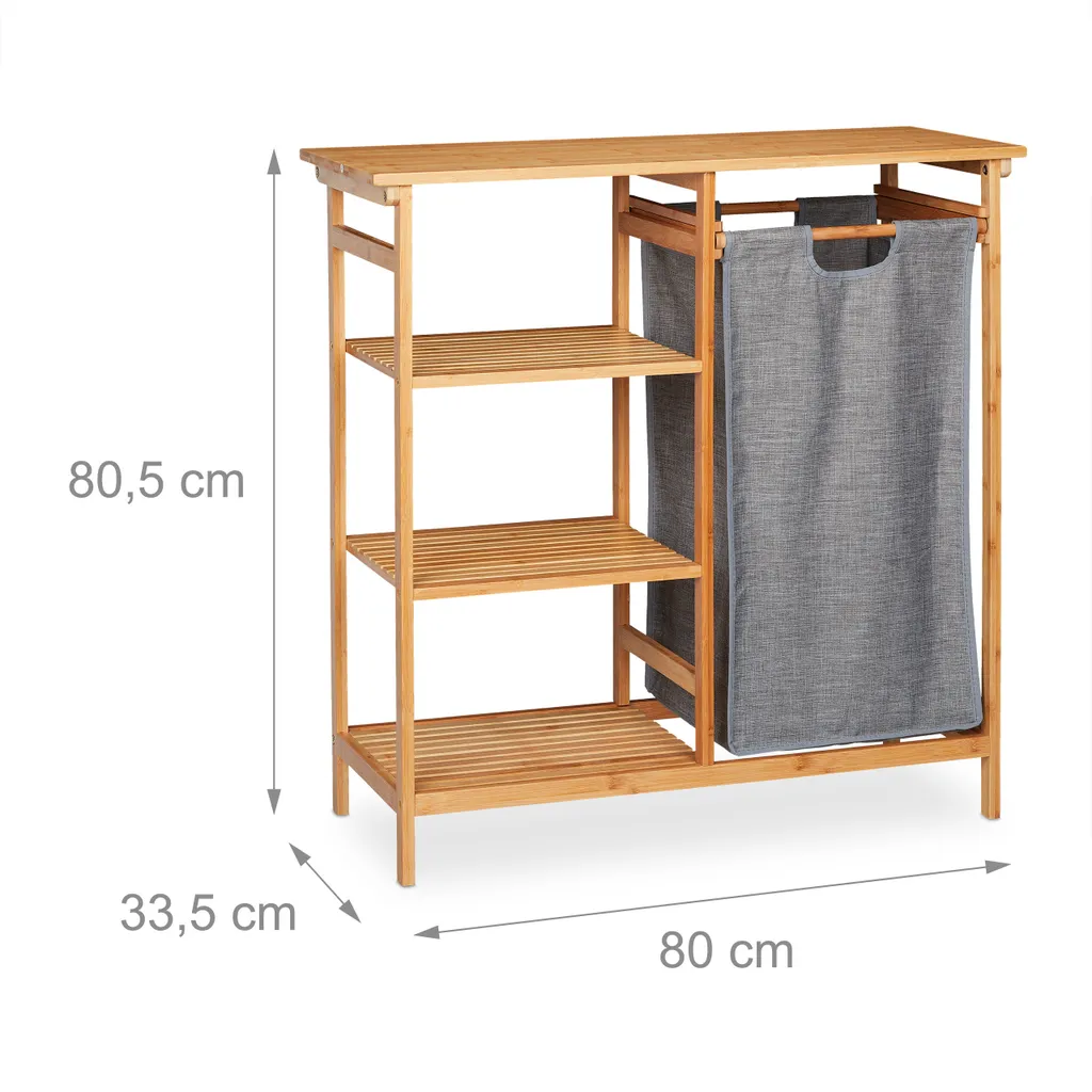 Relaxdays Bambus Badregal Mit Wäschekorb 6 Relaxdays Bambus Badregal Mit Wäschekorb – Bild 4