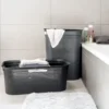 ROTHO 4er Set Wäschekorb 41l Brisen, Farbe:Anthrazit