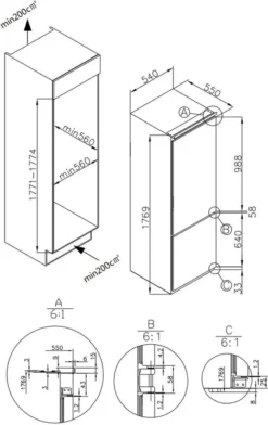 Amica - EKGCS 387 930 - Einbau-Kühl-Gefrierkombination - NoFrost - Schlepptür-Technik -Haushaltswaren Store 208fe950c8dd3f59fdd482d0befa4640