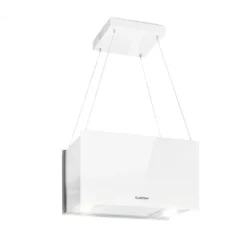 Kronleuchter L Inselabzugshaube 60cm Abluft: 590m³/h LED Touch Glas Weiß