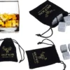 Echos 4er Whisky Steine Set Aus Granit | Wieder Verwendbar | Im Hochwertigem Stoffbeutel | -Haushaltswaren Store 21fc342033387ab33593b9947c22ec86