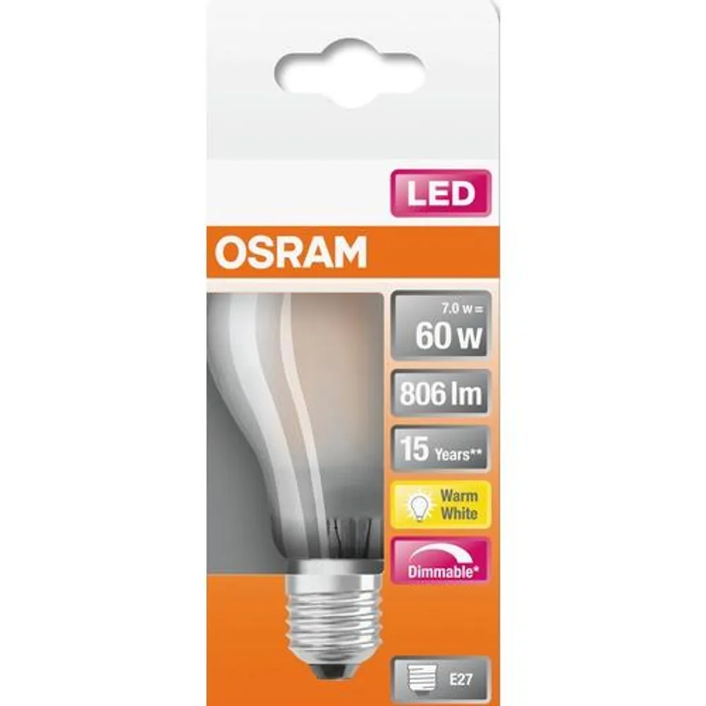 Osram LED Leuchtmittel Classic A60 E27 7W Warmweiß, Dimmbar, Weiß Matt 13 Osram LED Leuchtmittel Classic A60 E27 7W Warmweiß, Dimmbar, Weiß Matt – Bild 11