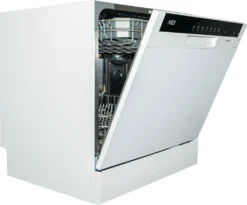 NEI NDW8S-3802FW Kompakte Spülmaschine, 8 Gedecke, 7 Programme, Zeitvorwahl, Weiß