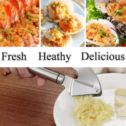 Kitchen Premium Knoblauchpresse - Handlich & Leicht Zu Reinigen - Pressen Sie Knoblauch & Ingwer Mühelos (Kein Schälen Nötig) - Extra Stark & Strapazierfähig -Haushaltswaren Store 222651f829663ac8747e3957823b5638