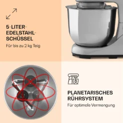 Bella Pico 2G Küchenmaschine 1300W 1,7PS 6 Stufen 5 Liter -Haushaltswaren Store 22d18762c73425b499a21a7c3a93eb38