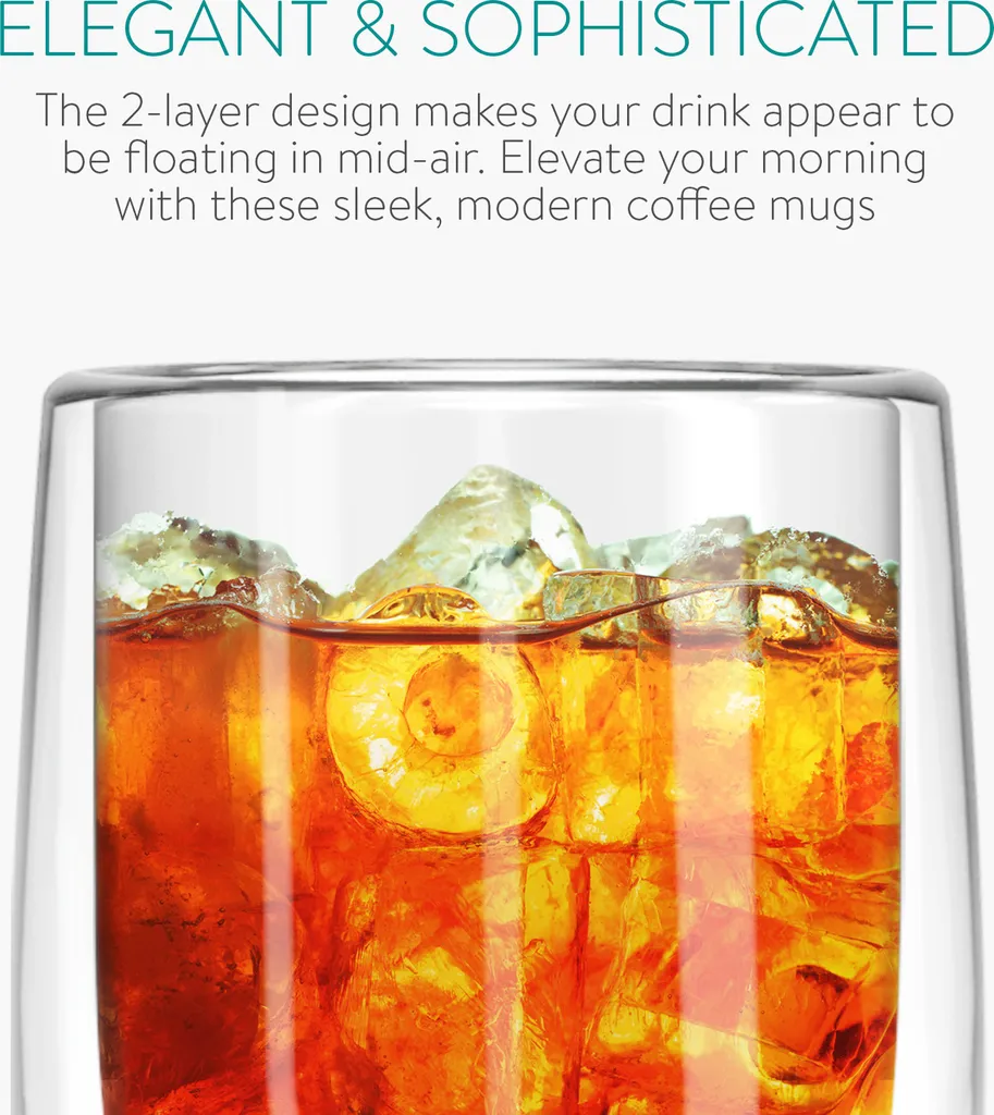 Navaris 4x Doppelwandige Gläser 350ml - Thermogläser Für Cappuccino Latte Macchiato Tee Wasser Cola Cocktails - 4er Set Kaffeegläser Borosilikat 5 Navaris 4x Doppelwandige Gläser 350ml - Thermogläser Für Cappuccino Latte Macchiato Tee Wasser Cola Cocktails - 4er Set Kaffeegläser Borosilikat – Bild 3