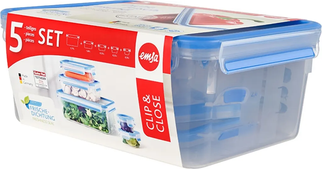 Emsa Clip & Close 5Er Set Frischhaltedosen, 0,15 L - 3,7 L, 508568 7 Emsa Clip & Close 5Er Set Frischhaltedosen, 0,15 L - 3,7 L, 508568 – Bild 5