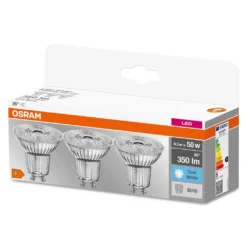 Osram LED Lampe Ersetzt 50W Gu10 Reflektor - Par16 In Transparent 4,3W 350lm 4000K 3er Pack -Haushaltswaren Store 2523f3615e009befe504f3495b914d6c