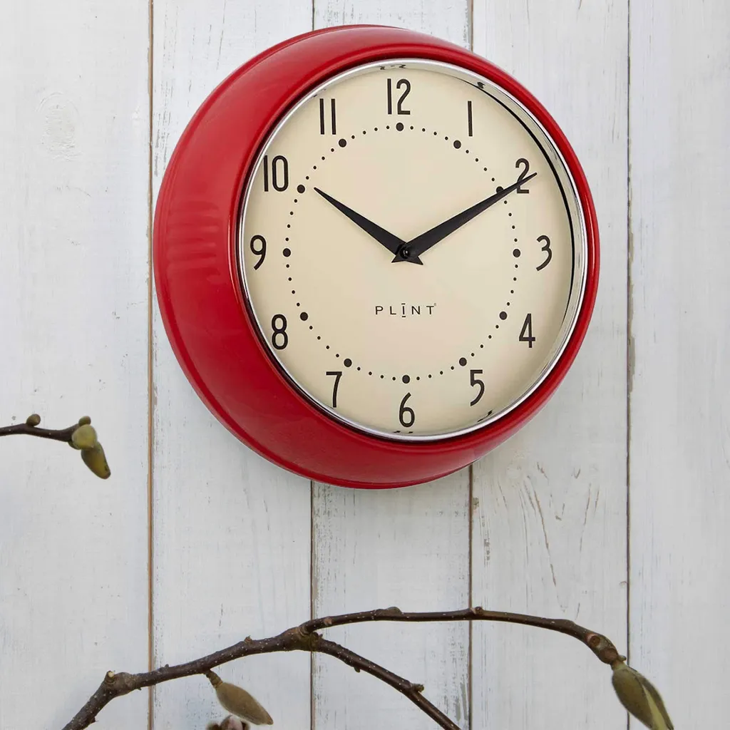 LS-LebenStil Nostalgische Metall Wanduhr Rot 23cm Vintage Küchenuhr Bürouhr Retro Look 4 LS-LebenStil Nostalgische Metall Wanduhr Rot 23cm Vintage Küchenuhr Bürouhr Retro Look – Bild 2