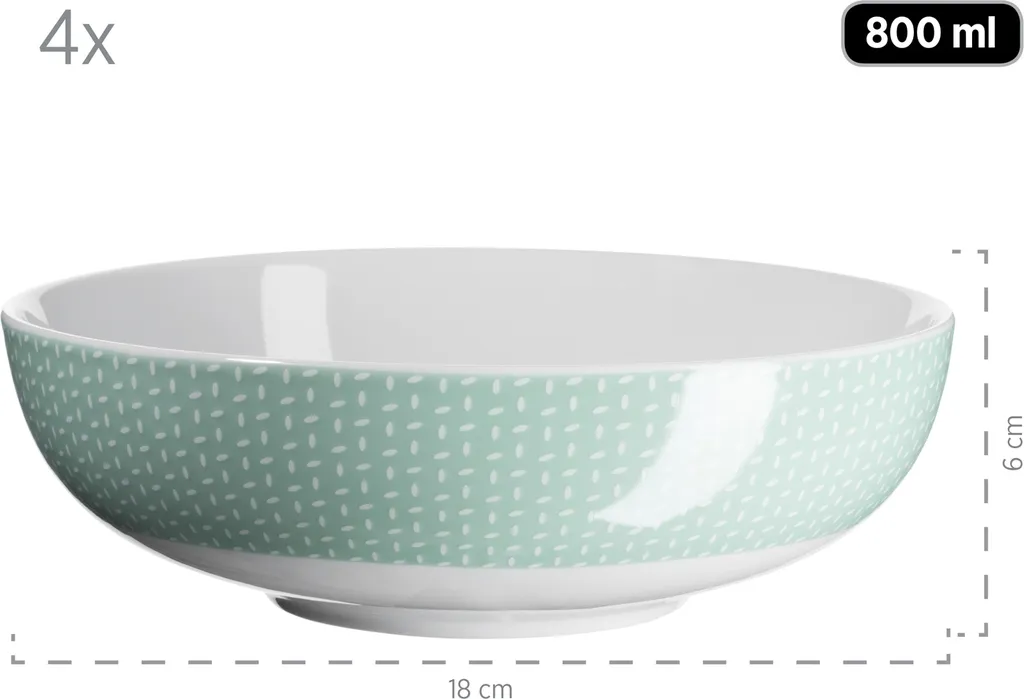 Mäser 931565 Kombiservice Kitchen Time II Für 4 Personen, Porzellan, Grün (1 Set, 16-teilig) 5 Mäser 931565 Kombiservice Kitchen Time II Für 4 Personen, Porzellan, Grün (1 Set, 16-teilig) – Bild 3