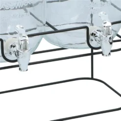Cuisine Elegance Getränkespender Mit Ständer 2 X 4 Liter - Cocktails, Wasserspender, Saftspender, Karaffe, Glas Zapfhahn - Transparent/Schwarz -Haushaltswaren Store 26aa36218d6816af7a3c47a51ef95dbe