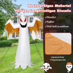 COSTWAY 180cm Aufblasbarer Geist Für Halloween, Selbstaufblasende Halloween-Dekoration Mit Roten LED-Lichtern, Schreckliche Dekogeis Für Hausgarten Rasen Garten Party 12 COSTWAY 180cm Aufblasbarer Geist Für Halloween, Selbstaufblasende Halloween-Dekoration Mit Roten LED-Lichtern, Schreckliche Dekogeis Für Hausgarten Rasen Garten Party -Haushaltswaren Store 283fb17c092a33a586aeadc389e1de4d