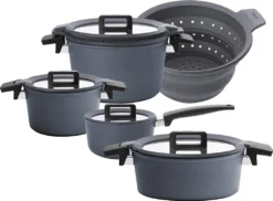Woll Concept Plus Topf-Set 5-tlg. 4x Töpfe, 1x Sieb Induktion