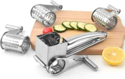 Käsereibe Edelstahl, Käsereibe Mit Kurbel Gemüse Kaese Cutter Käseraspel Käsereiben Mit 4 Ersatzköpfe -Haushaltswaren Store 2a57bd091854546ff6ea2c083ca903bd 1