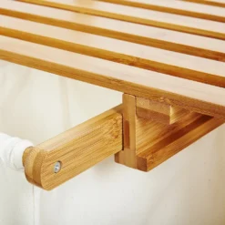 Lumaland Wäschekorb Aus Bambus, Mit 2 Ausziehbaren Wäschesäcken, Ca. 73 X 64 X 33 Cm Beige -Haushaltswaren Store 2ada553fc572797060e9ac653426adca