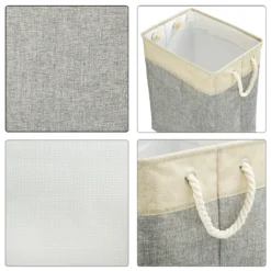 Meerveil Wäschekorb, Wäschesammler, Mit Griff, Faltbar, Grau -Haushaltswaren Store 2c15c50d3adc954098296640aca073b5