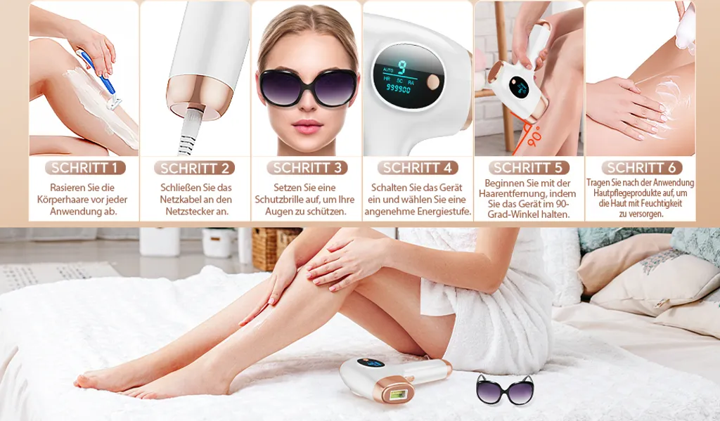 ZKMAGIC IPL Geräte Haarentfernung Laser Mit 999.900 Lichtimpulse, Dauerhafte Schmerzfreie Haarentfernungsgerät 9 Energiestufen Und 3 Funktionen-HR/SC/RA Für Männer, Frauen, Gesicht, Achseln, Beine, Körper 11 ZKMAGIC IPL Geräte Haarentfernung Laser Mit 999.900 Lichtimpulse, Dauerhafte Schmerzfreie Haarentfernungsgerät 9 Energiestufen Und 3 Funktionen-HR/SC/RA Für Männer, Frauen, Gesicht, Achseln, Beine, Körper – Bild 9