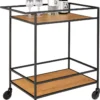 Moderner Bar-Rollwagen Barwagen LEVEN Schwarz + Eiche-Look Regalböden -Haushaltswaren Store 2d31e5aeecc65cfcad2bedcafe48f5ae