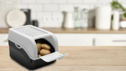 Kartoffel Aufbewahrungsbox Blau+ Weiß 2er Set I Gemüsebox Kartoffelbox Mit Deckel Für Ca. 4 Kg Kartoffeln + 6 Aufkleber Mit Gemüsesorten -Haushaltswaren Store 2d8b60161b7a9c401b0f0cd8fa4039ce