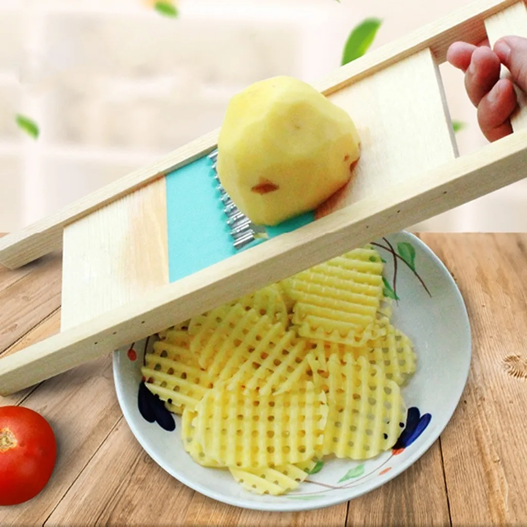 Kartoffel Gitter Gemüseschneider, Hölzern Gemüsereibe Gewelltes Netz Grater Reibe Gemüsehobel 3 Kartoffel Gitter Gemüseschneider, Hölzern Gemüsereibe Gewelltes Netz Grater Reibe Gemüsehobel