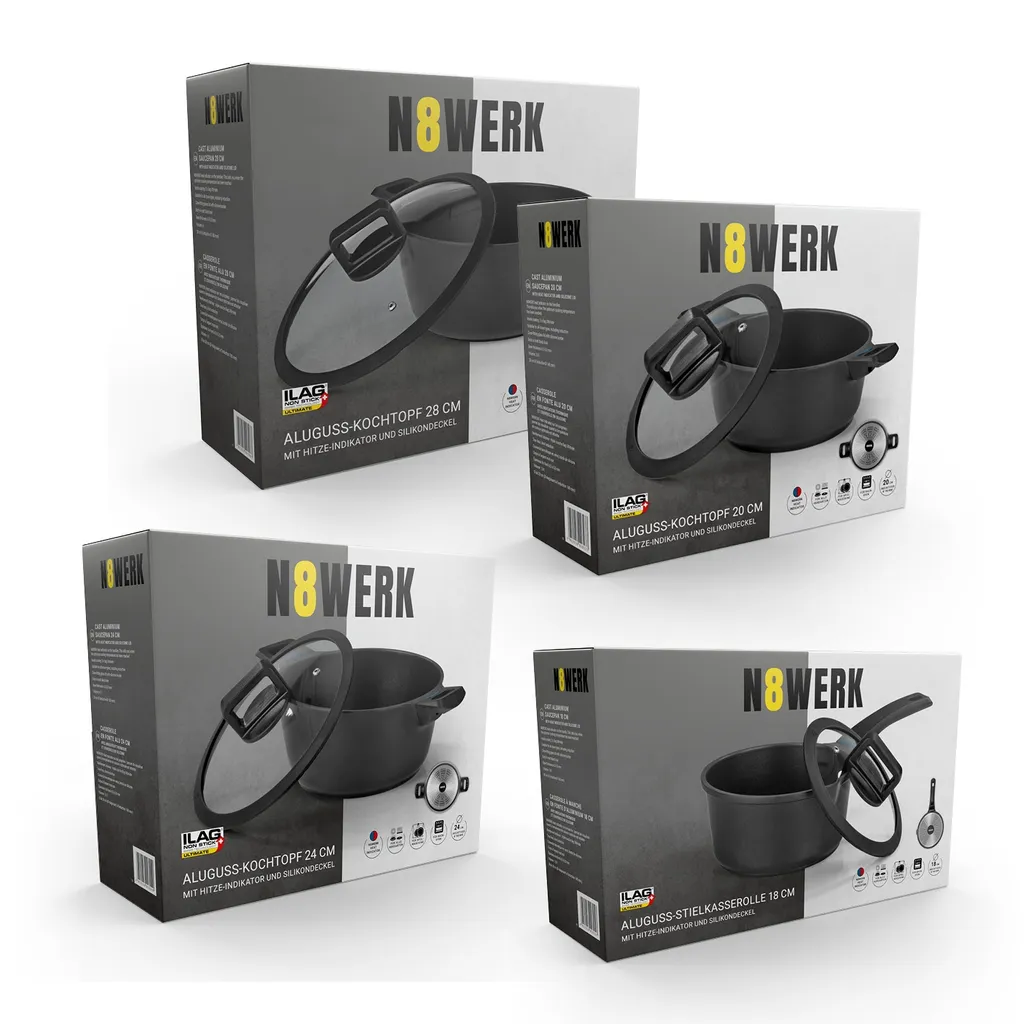 N8WERK Aluguss-Topf-Set In Der Midnight Edition | 8-teilig 8 N8WERK Aluguss-Topf-Set In Der Midnight Edition | 8-teilig – Bild 6