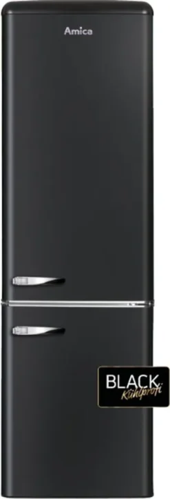 Amica - KGCR 387 100 MS - Kühl-Gefrierkombination - Retro Kollektion - Matt Black -Haushaltswaren Store 2dab368dfde475af5ee611f0de992262