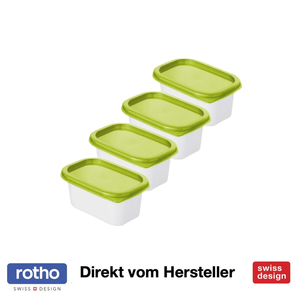 ROTHO Set Gefrierdosen 4 X 0.2 L DOMINO, Farbe:Limettengrün 3 ROTHO Set Gefrierdosen 4 X 0.2 L DOMINO, Farbe:Limettengrün