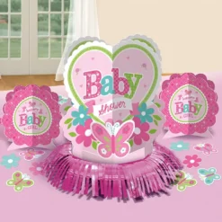 Welcome Baby Girl - Tischdeko-Set, 3 Teile Plus Konfetti, Baby Shower-Party