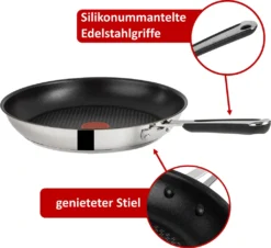 Tefal E76 Jamie Oliver Pfannenset Induktion 6 TLG Set 12,- Hohe Wokpfanne Mit Deckel 28cm, Pfanne 28 Cm + 24cm, Edelstahl 18/10 Rostfrei, Spülmaschinenfest, Antihaft-beschichtet -Haushaltswaren Store 31b51111b9a9822dc02cb5b244c2937e 1