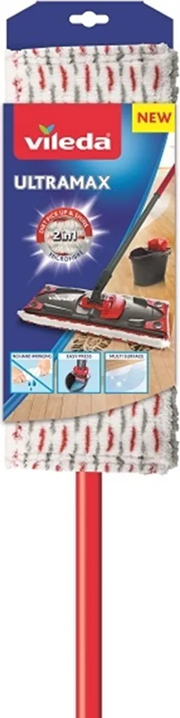 Vileda Bodenwischer Ultramax Mit Stiel, Rot/grau 8 Vileda Bodenwischer Ultramax Mit Stiel, Rot/grau – Bild 6