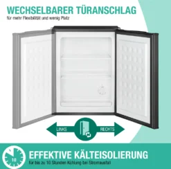 Bomann® Gefrierschrank, 42L Nutzinhalt, Mini Gefrierschrank Mit 2 Herausnehmbaren Gitterablagen, Gefrierschrank Mit Wechselbarem Türanschlag & Stufenloser Temperaturreglung - GB 7236 Schwarz 13 Bomann® Gefrierschrank, 42L Nutzinhalt, Mini Gefrierschrank Mit 2 Herausnehmbaren Gitterablagen, Gefrierschrank Mit Wechselbarem Türanschlag & Stufenloser Temperaturreglung - GB 7236 Schwarz -Haushaltswaren Store 330b687a2de1d45cf77b2676f198e538