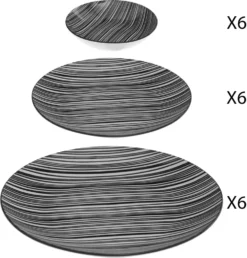Teller-Set BOHEMIA ZEBRE, 18-teilig