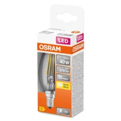 Osram LED Filament Leuchtmittel Kerze 4W = 40W E14 Klar 470lm Warmweiß 2700K -Haushaltswaren Store 3420b80088175230562897ba23bc0f84