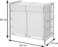 Wäschesammler HWC-B60, Laundry Wäschebox Wäschekorb, Massiv-Holz 2 Fächer 60x60x33cm 68l Hellbraun, Bezug Creme 22 Wäschesammler HWC-B60, Laundry Wäschebox Wäschekorb, Massiv-Holz 2 Fächer 60x60x33cm 68l Hellbraun, Bezug Creme -Haushaltswaren Store 348abaac4fd2133303333476063fa65d 1