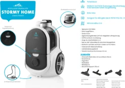 ETA STORMY HOME Beutelloser Staubsauger ETA051790000, 800W, HEPA Filtr, ECO Motor, Endless Suction, 360° Schwenkbares Rad -Haushaltswaren Store 360e76a76647d48579a5d897583bc82c