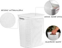 ROTHO Wäschesammler 50 L BRISEN, Farbe:Linnea Pink Ged. -Haushaltswaren Store 36e9d580c581bbeecdc01b1b32defa64