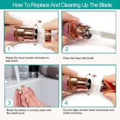 Tragbarer 2 In 1 Elektro Epilierer,Augenbrauenschneider, Weiblicher Körper,Haarentfernung, Frauen,Schmerzloser Rasierer (A) -Haushaltswaren Store 36ed37990af973120c1fb04d9d6645e3