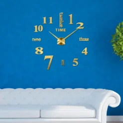 47“ 3D Spiegel Wanduhr Kleben Große Wall Clock Rahmenlose DIY Wanduhr Wandtattoo Wanduhr 120*120cm (Gold) -Haushaltswaren Store 3762807082440682433168fa43b89884