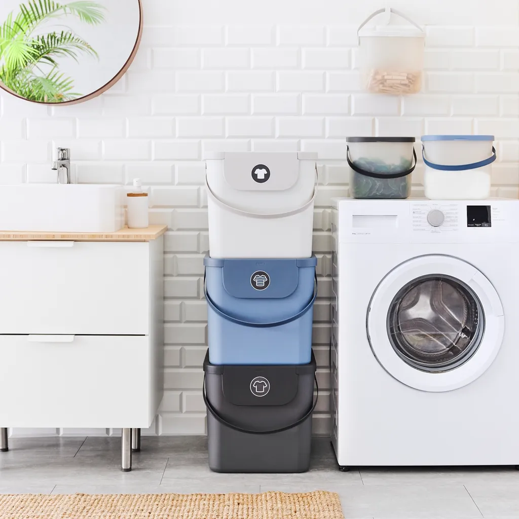 ROTHO Wäschesortiersystem 40 L ALBULA , Farbe:Mistletoe Weiß 7 ROTHO Wäschesortiersystem 40 L ALBULA , Farbe:Mistletoe Weiß – Bild 5