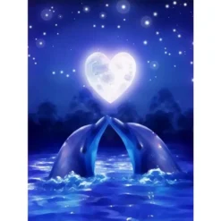 5D DIY Diamond Painting Full Diamant Kreuzstich Stickerei Malerei Delfin Bilder Deko 30x40cm