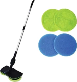 5 In 1 Floating Mop,Kabellos Rotierender Reinigungsmopp,Saugfähige Wischmops,Wiederaufladbarer,Mit Zwei Spinnköpfen,Sechs Mikrofaser-Pads Wischmops