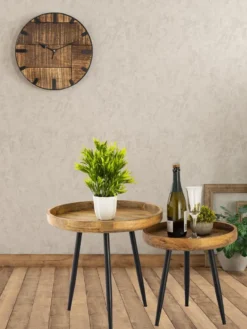 Tinkaro Wanduhr BEDAR Mangoholz Wohnzimmeruhr Braun -Haushaltswaren Store 3c8c5e5b70aaf83d0b86d8559870672c