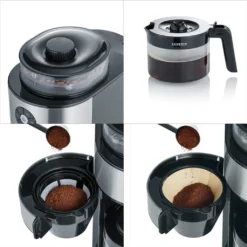 Severin KA 4811 Filterkaffeemaschine Mit Mahlwerk Für 6 Tassen Edelstahl Schwarz -Haushaltswaren Store 3ca2cd2727412230f3230c337b8c9f19