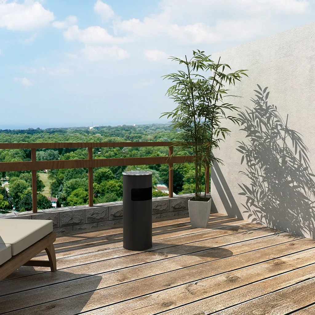 Standaschenbecher 30 L Mit Aschenbecher Schwarz 60,5 X 24,5 Cm Für Draußen Mülleimer Abfalleimer Mit Inneneimer SONGMICS LTB17C 5 Standaschenbecher 30 L Mit Aschenbecher Schwarz 60,5 X 24,5 Cm Für Draußen Mülleimer Abfalleimer Mit Inneneimer SONGMICS LTB17C – Bild 3