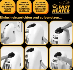 Starlyf® Fast Heater - 400W Tragbare Und Leistungsstarke Steckdosen-Mini-Heizung Schwarz - Original Aus Der TV-Werbung -Haushaltswaren Store 3d90be408995ccecb75b6357e9782c7f